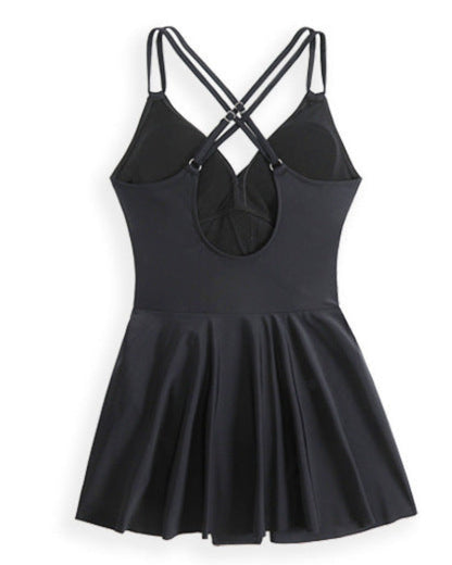 Knot Hem Ruched One-Piece Swim Dress