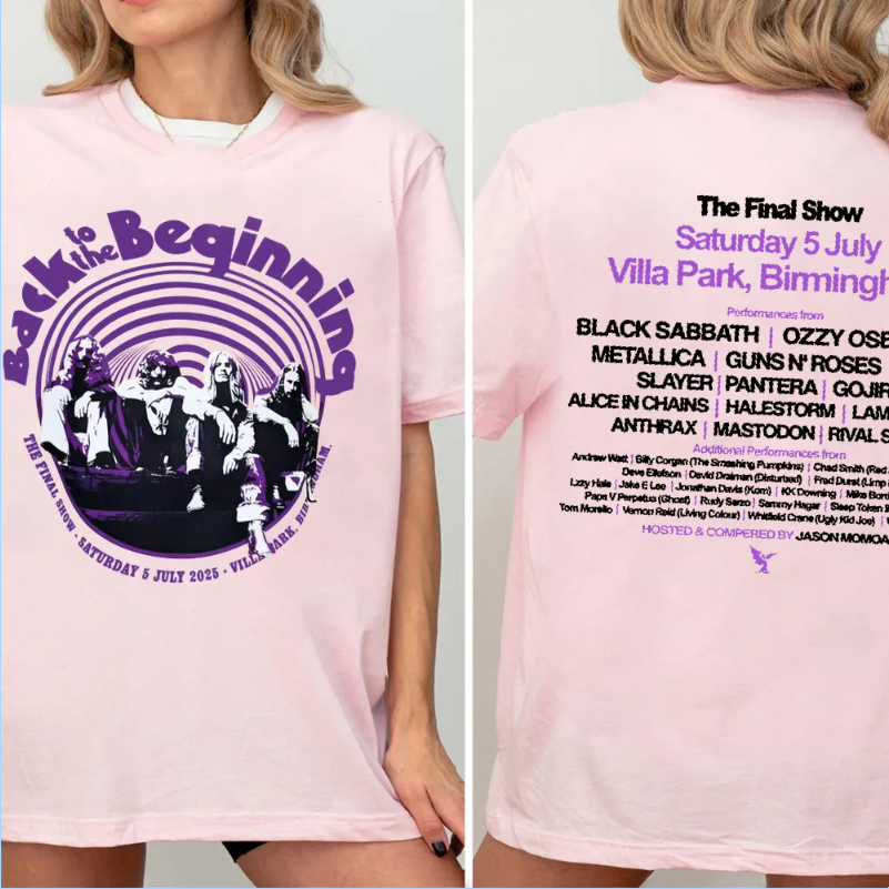 Black Sabbbth Back To The Beginning 2025 Black T- Shirt
