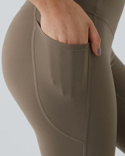 High Waisted Butt Lifting Tummy Control Side Pocket Shaping Training Leggings(2 Pack)